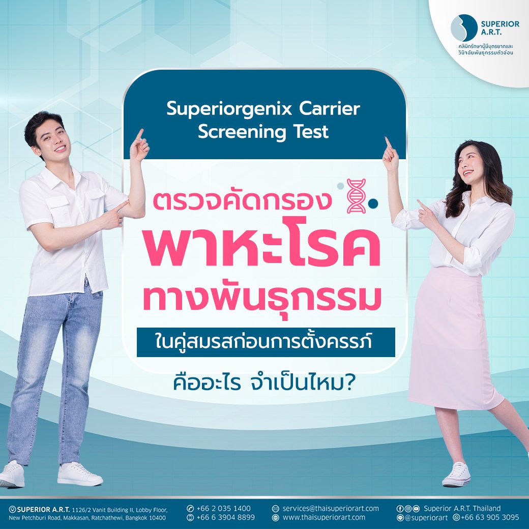 Superiorgenix Carrier Screening Test การตรวจคัดกรองพาหะโรคทางพันธุกรรมในคู่สมรสก่อนการตั้งครรภ์ คืออะไร จำเป็นไหม