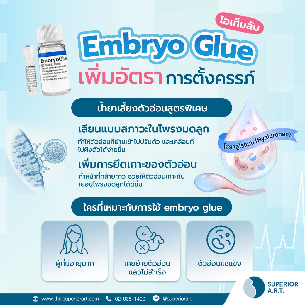 Embryo Glue เพิ่มโอกาสการฝังตัว เพิ่มอัตราการตั้งครรภ์