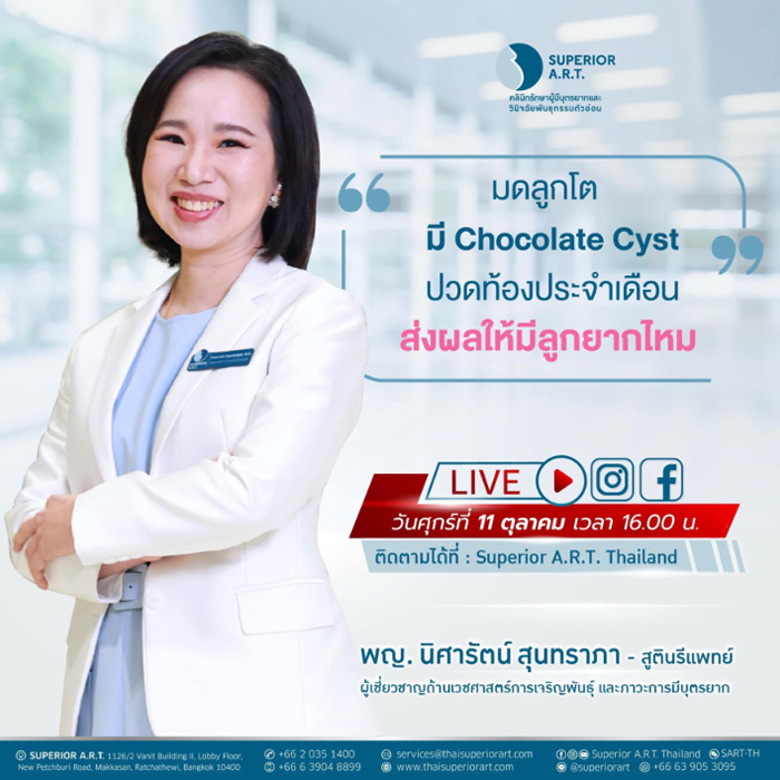 𝐒𝐮𝐩𝐞𝐫𝐢𝐨𝐫 𝐀.𝐑.𝐓. 𝐋𝐈𝐕𝐄 : 🅔🅟.67 ❝มดลูกโต มี Chocolate Cyst ปวดท้องประจำเดือน ส่งผลให้มีลูกยากไหม❞