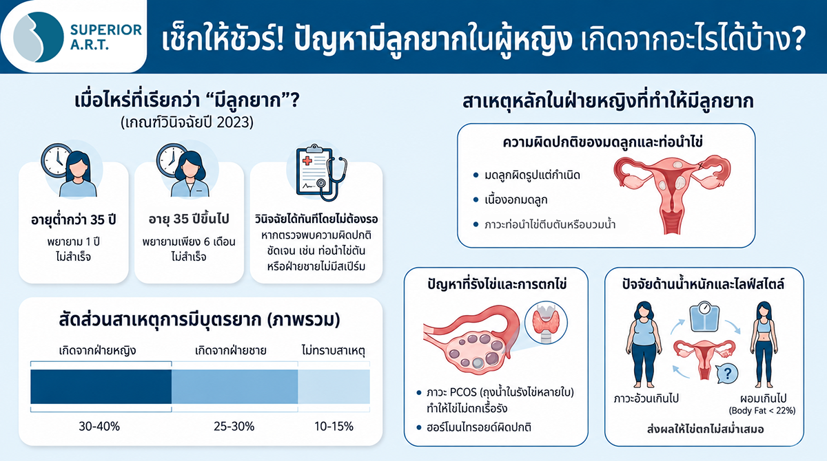 ปัญหามีลูกยาก ในฝ่ายหญิง
